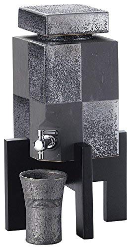 Amazon | YI-Y-2203 常滑焼 黒市松 焼酎サーバー 3 L佳窯 （コルク・木